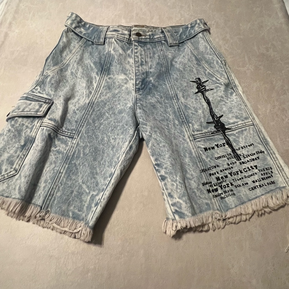Sprirt Jersey Rookie 3-Pocket Rookie Denim Shorts Street Wear w/New York Theme